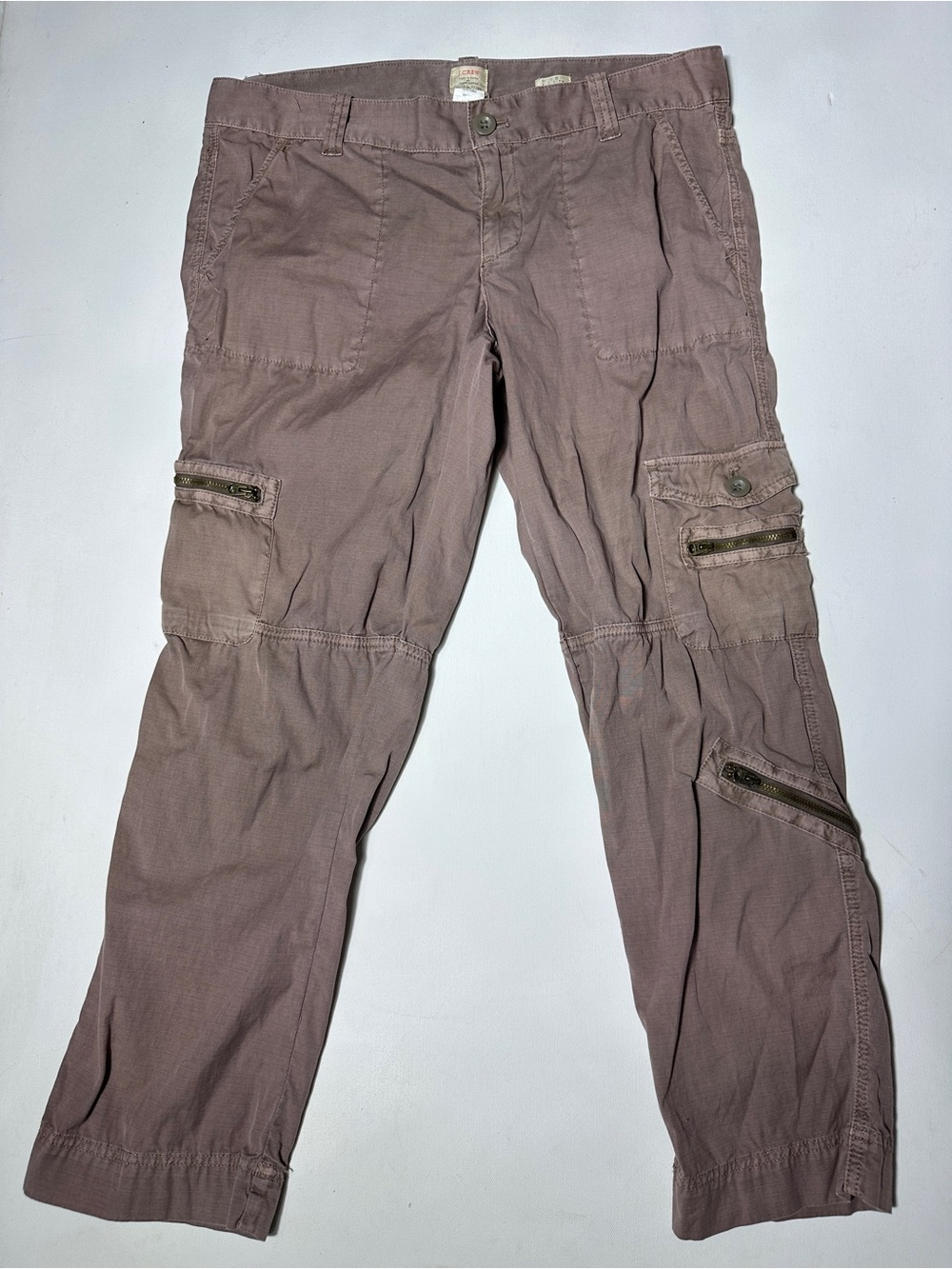 Vintage J. Crew Women's Cropped Cargo Pants in Mauve